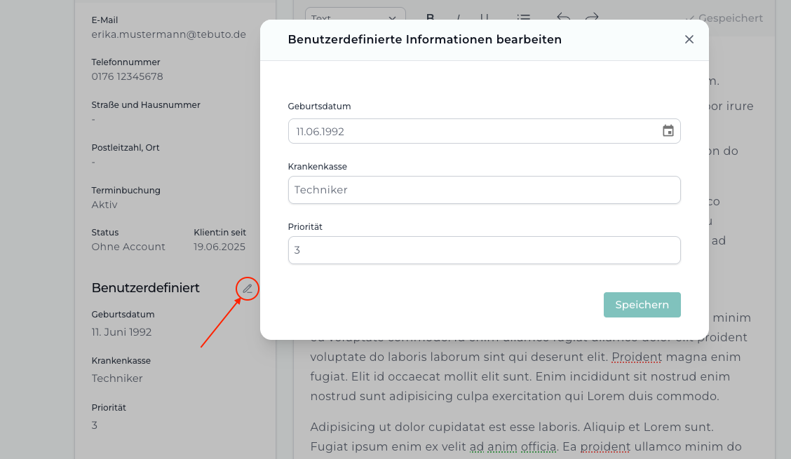 Benutzerdefinierte Felder bearbeiten