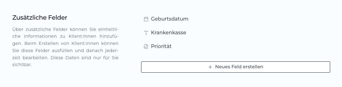 Einstellungen zu benutzerdefinierten Feldern