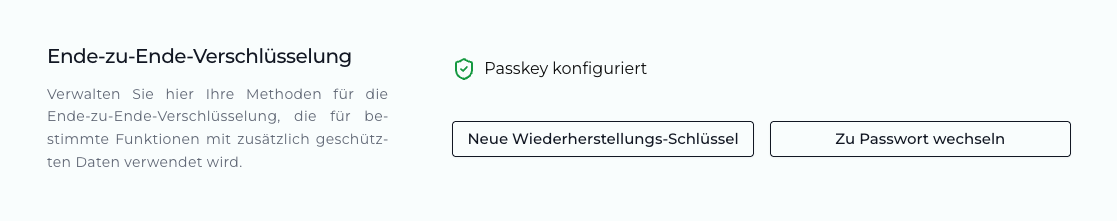 Einstellungen zur Ende-zu-Ende Verschlüsselung