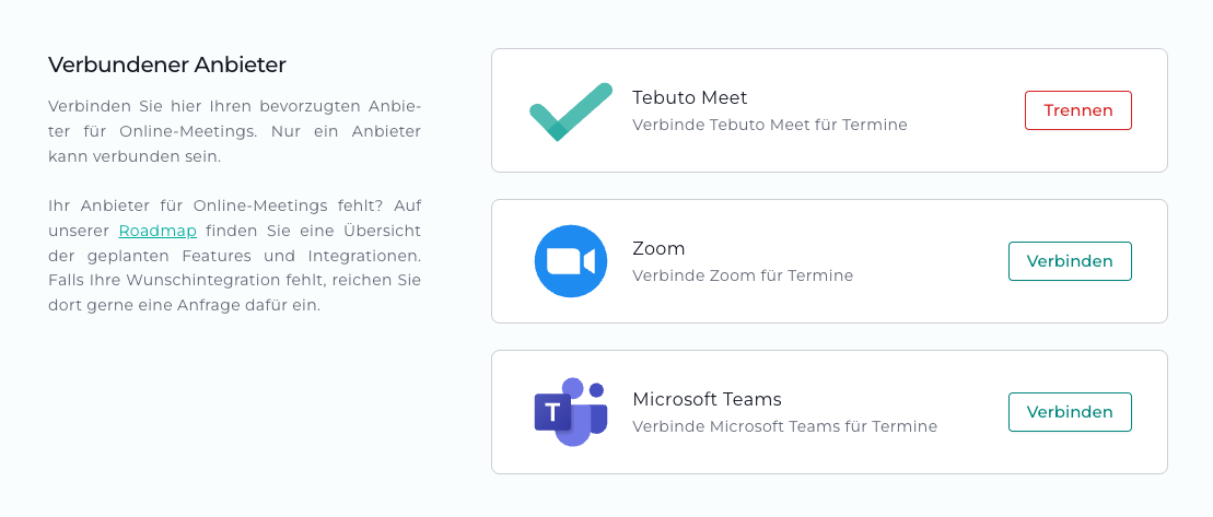 Online-Meeting Einstellungen